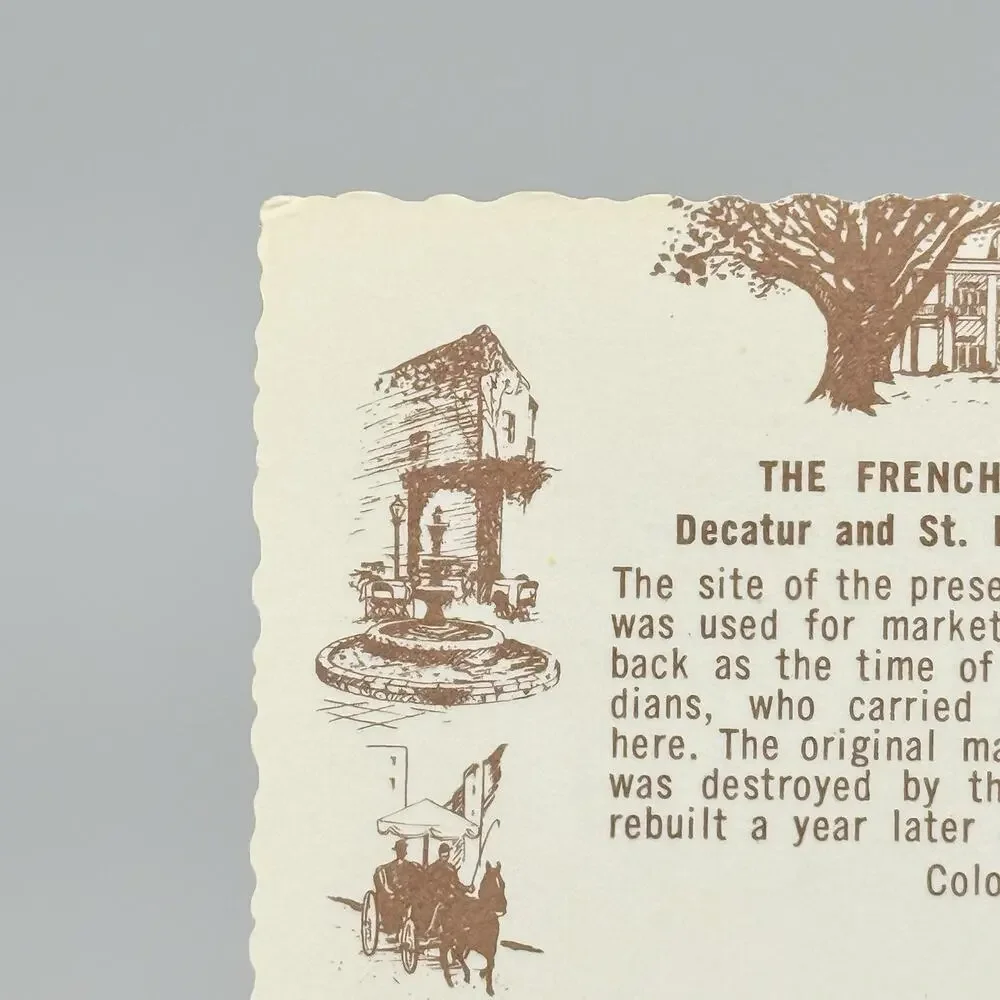 The French Market New Orleans Louisiana Vintage Blank Unused Postcard